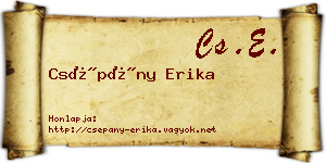 Csépány Erika névjegykártya